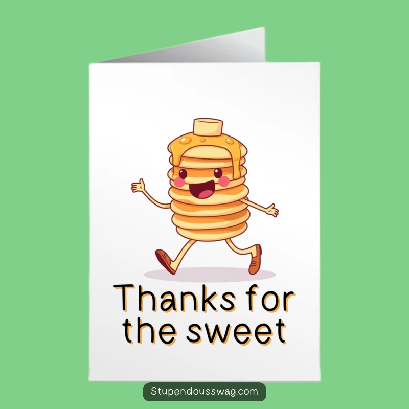 Free Printable Thank You Card: Pancakes Marching with Gratitude