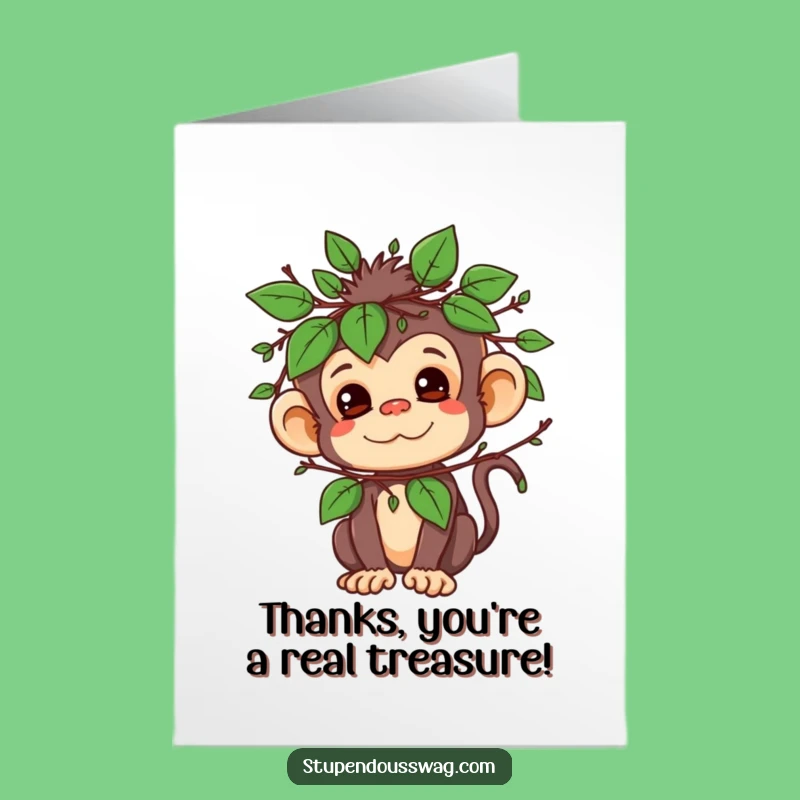 Free Printable Thank You Card: Monkey Disguise Gratitude Downloadable