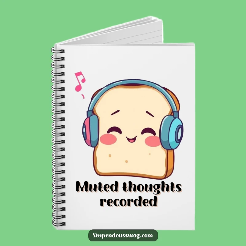 Funny Bread Earmuffs Notebook: Muffled Notes - Hilarious & Creative Gift
