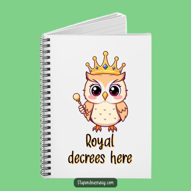 Funny Owl King Notebook - Royal Notes & Ideas Gift