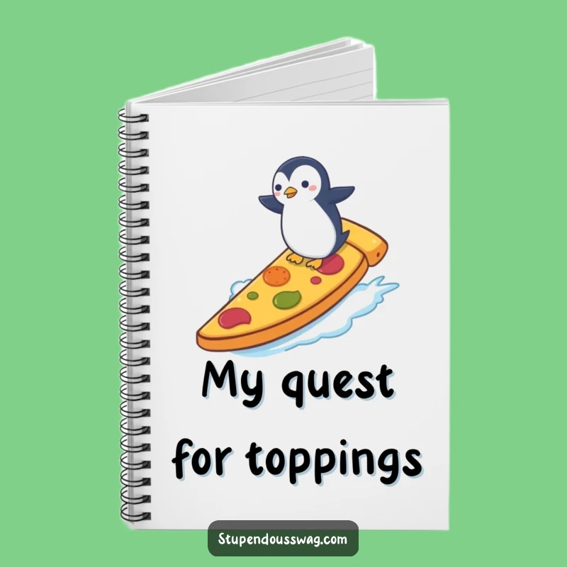 Funny Penguin Pizza Surf Notebook: Surf Your Ideas, Perfect Funny Gift for Writers
