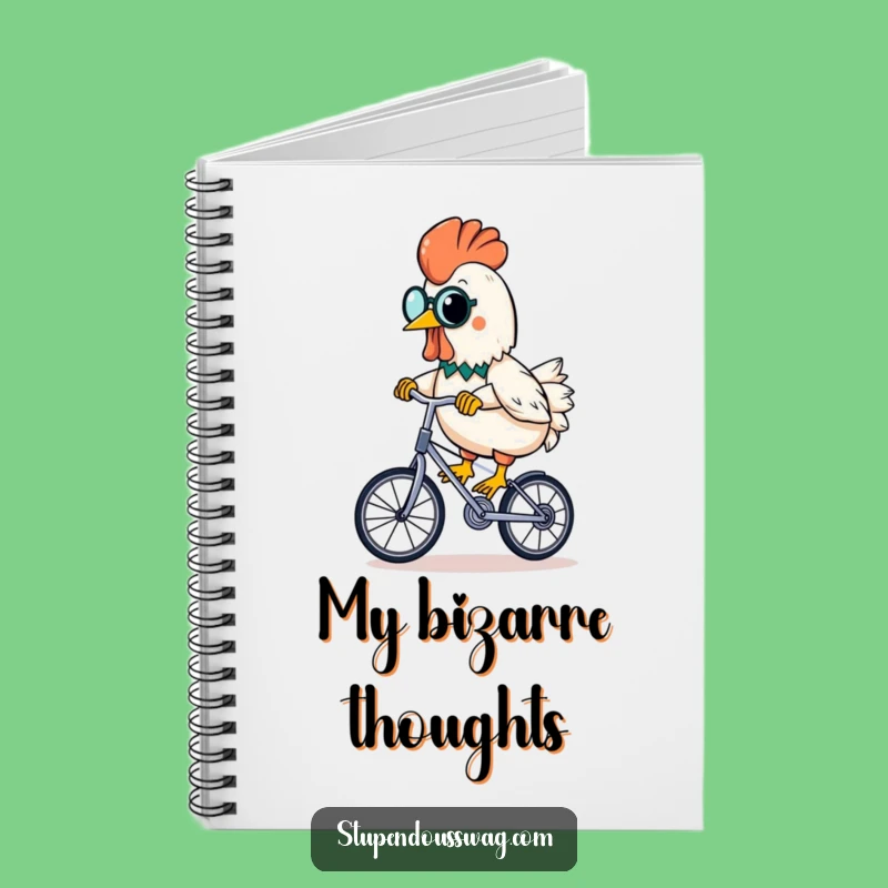 Funny Rubber Chicken Notebook: Monocled Unicyclist Banana Journal Gift