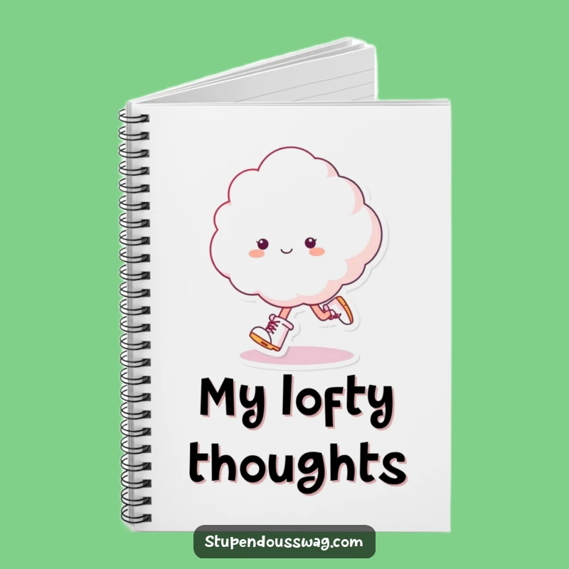 Funny Skipping Cloud Notebook - Fluffy Journal for Happy Thoughts