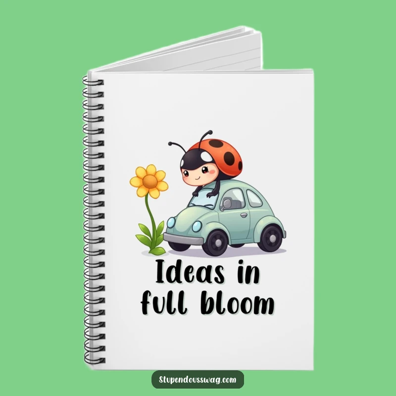 Funny Ladybug Car Flower Notebook: Jot Down Ideas with Determined Humorous Inspiration