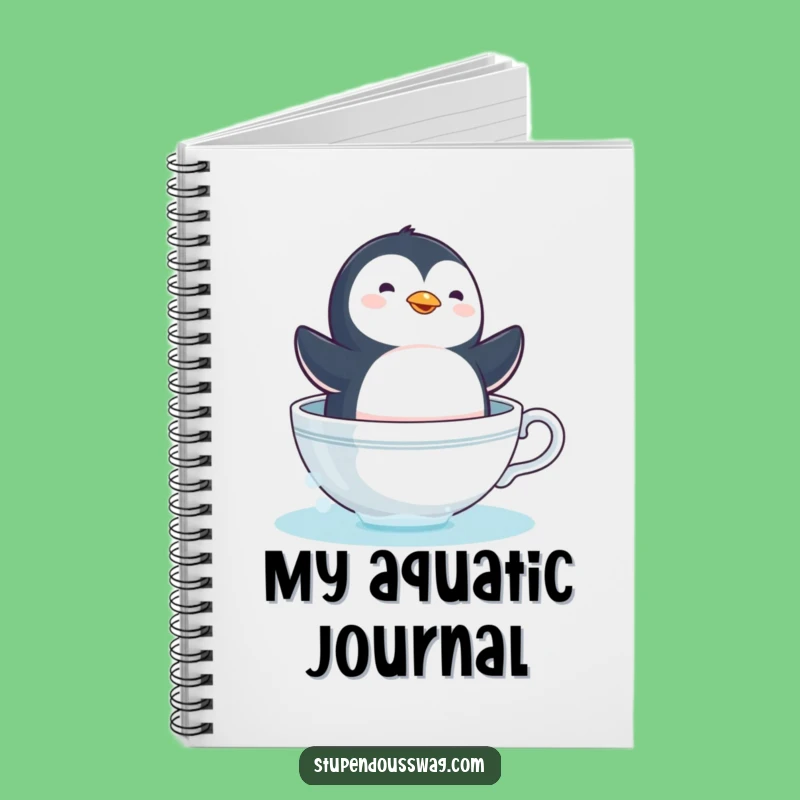 Funny Penguin Teacup Notebook - Dizzy Sailor Journal for Notes & Ideas!