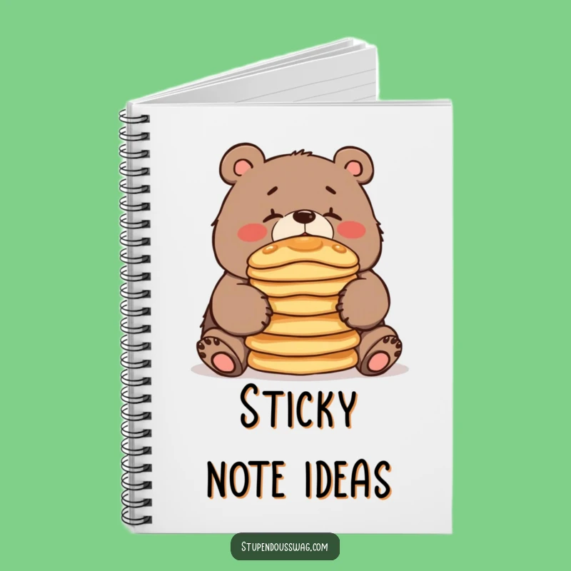 Funny Clumsy Bear Pancake Notebook Jot Down Your Adventures and Ideas