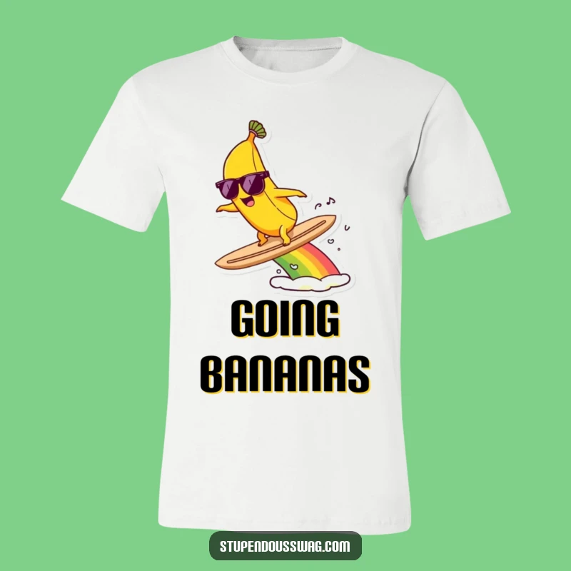 Funny Banana Surf T-Shirt: Rainbow Rider - Cool & Hilarious Gift
