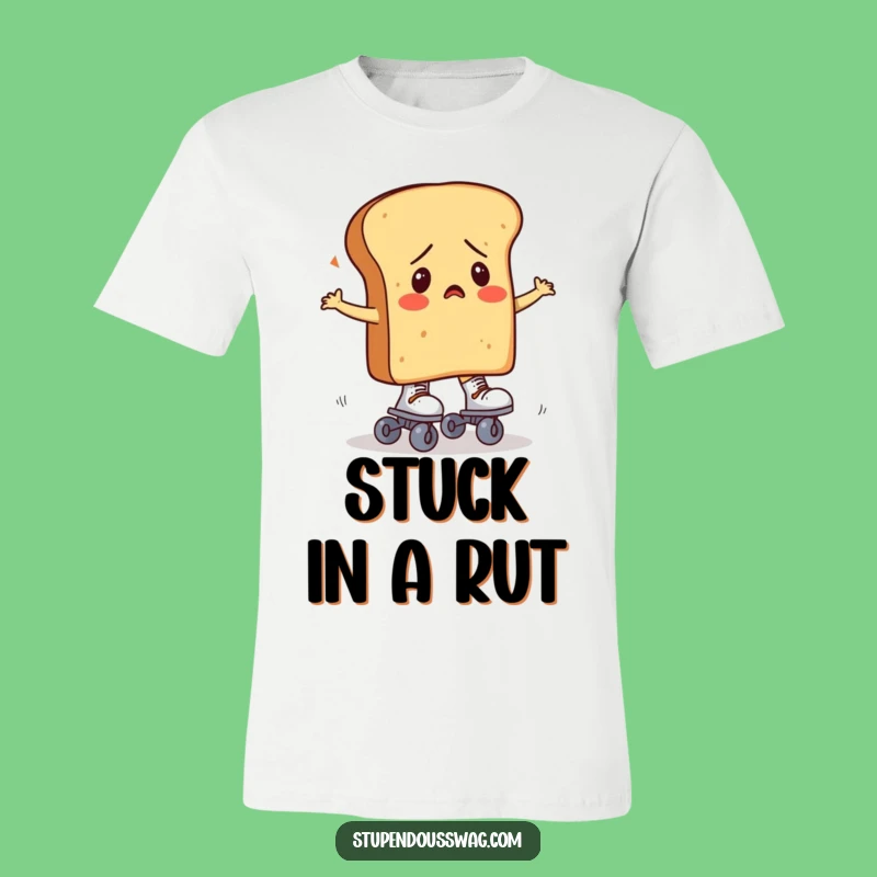 Funny Bread Roller Skates T-Shirt: Confused Carb Tee