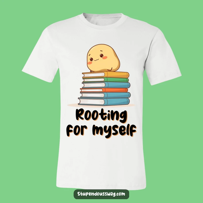 Funny Determined Potato Climbing Books T-Shirt: Hilarious Apparel for Aspiring Scholars