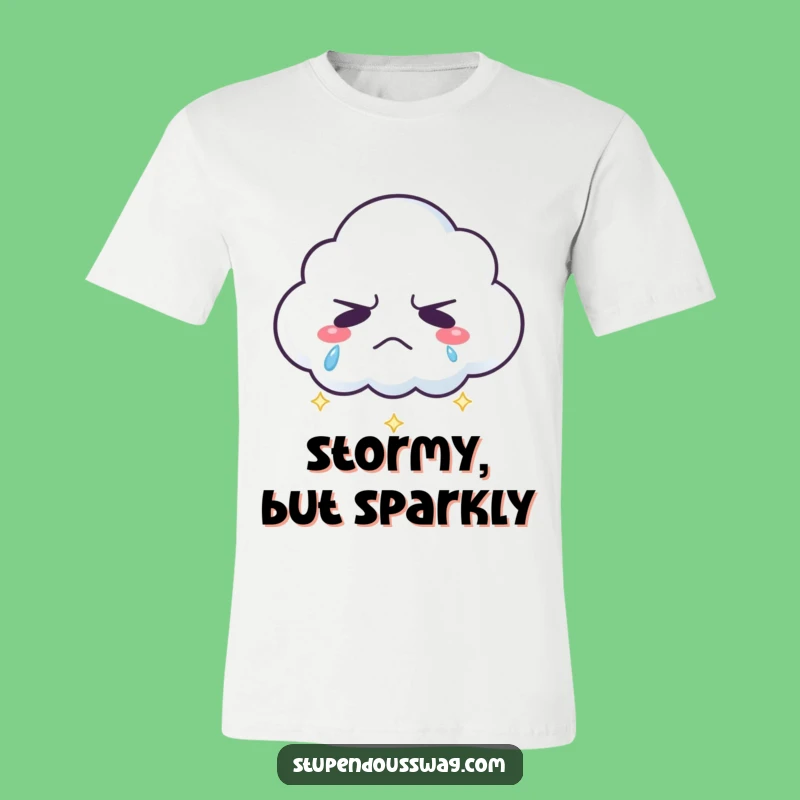 Funny Grumpy Cloud T-Shirt - Rainbow Tears Apparel & Quirky Gift!
