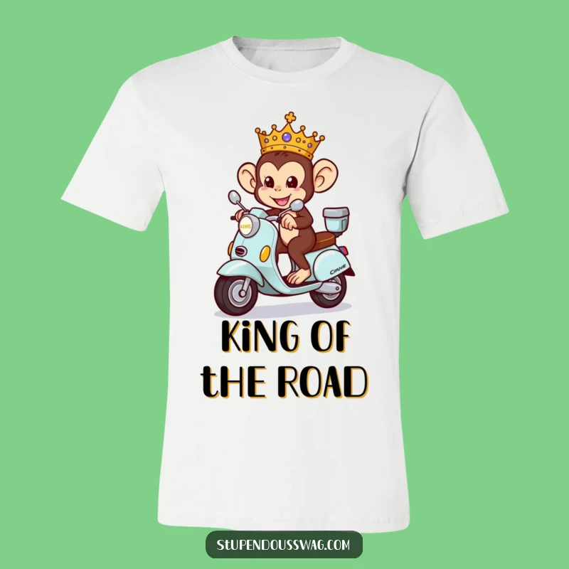 Funny Monkey King T-Shirt: Royal Scooter, Perfect Fun Gift!
