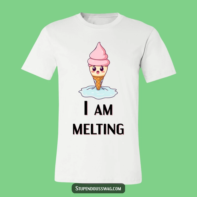 Funny Melting Ice Cream T-Shirt: Comical Dessert Apparel for Fun