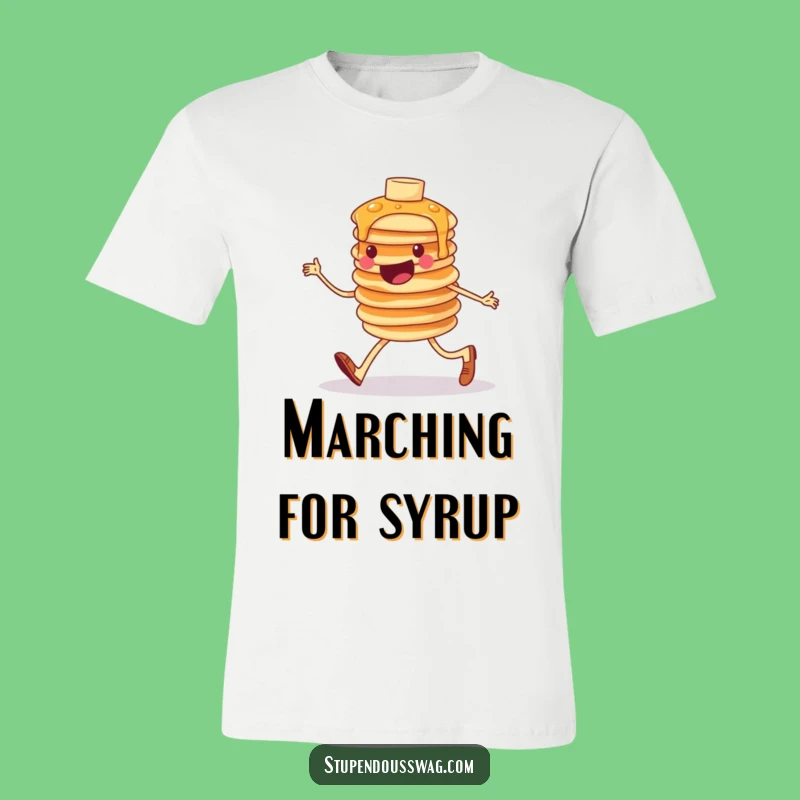 Funny Pancake March T-Shirt: Breakfast Adventure & Hilarious Gift