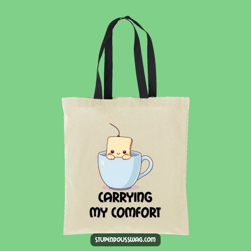 Funny Shy Teabag Tote Bag: Carry Your Tea and Introvert Vibes