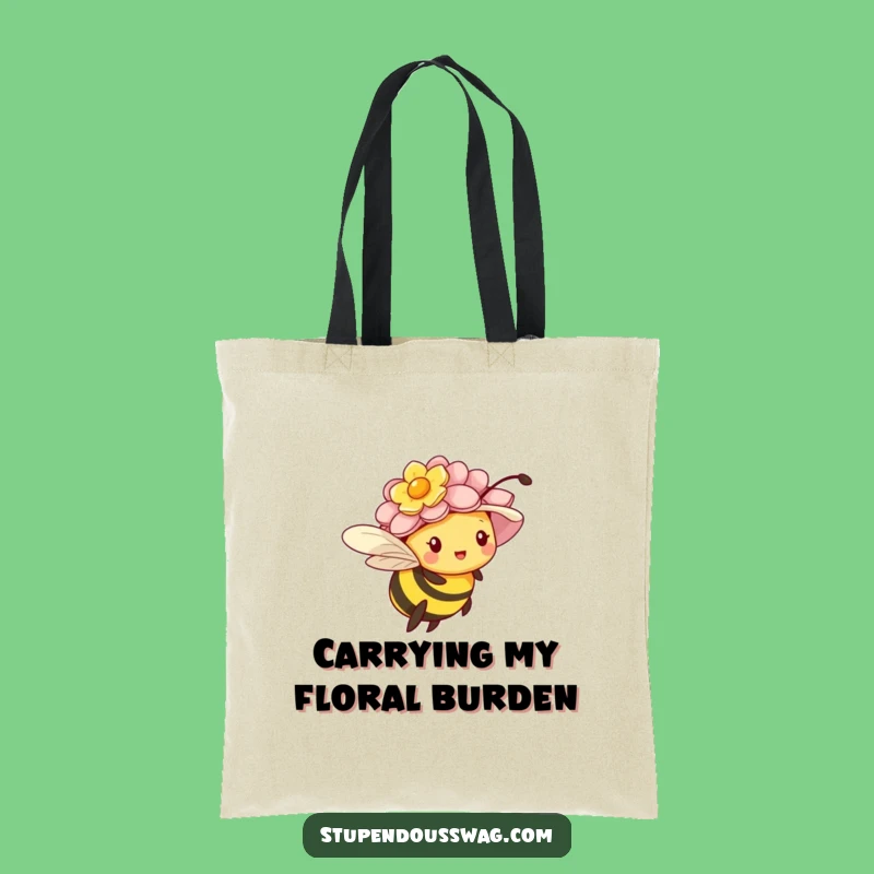 Funny Bee Flower Hat Tote Bag: Chic and Comical Carry-All