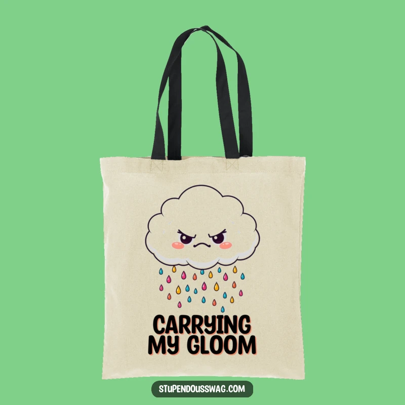 Funny Grumpy Cloud Tote Bag: Carry Your Essentials with Colorful Charm