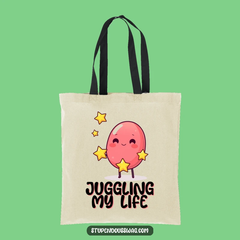Funny Jelly Bean Juggling Stars Tote Bag: Carry Your Cosmic Fun