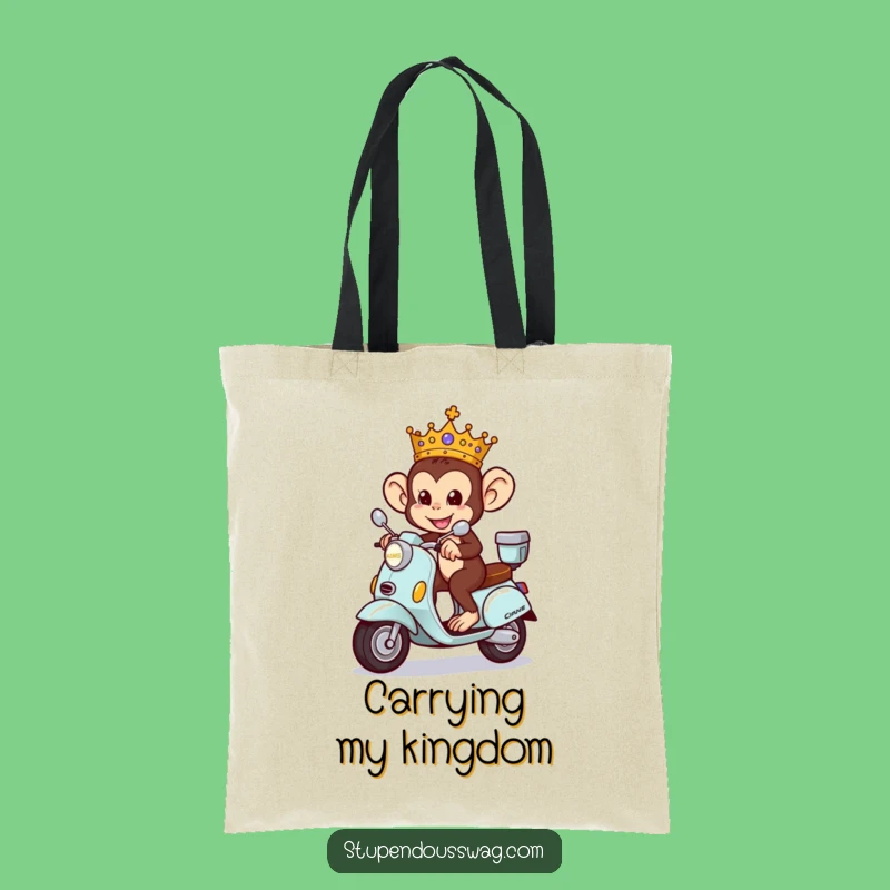 Funny Monkey King Tote Bag: Royal Ride, Perfect Gift!