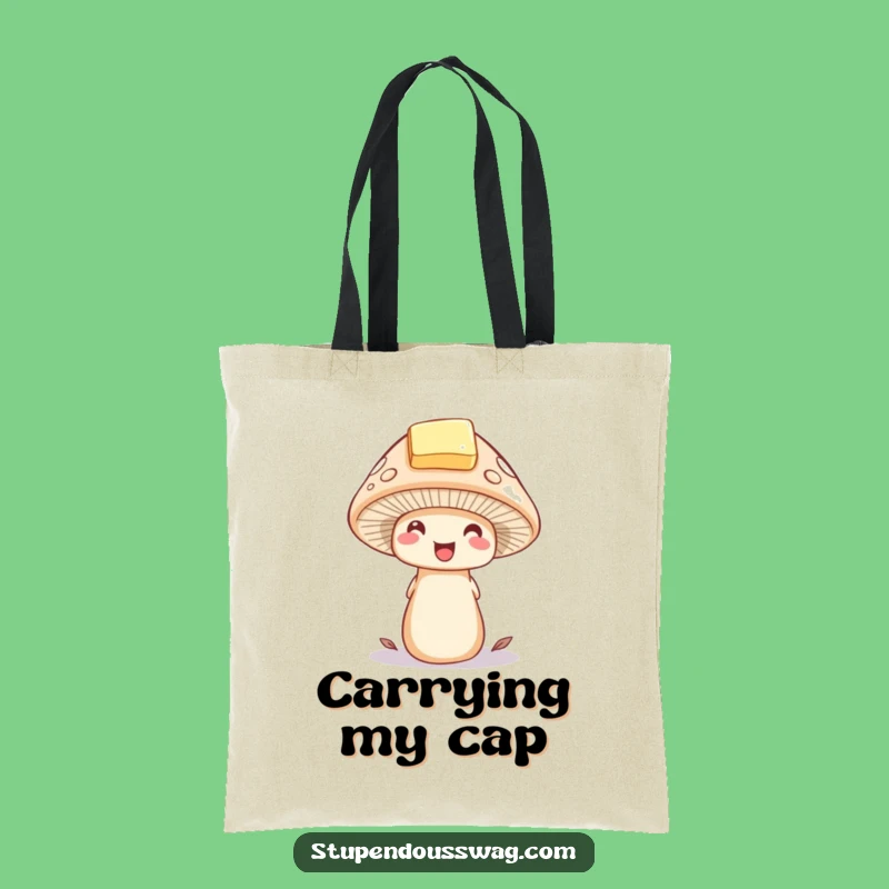 Funny Mushroom Butter Hat Tote Bag - Whimsical Woodland Accessory