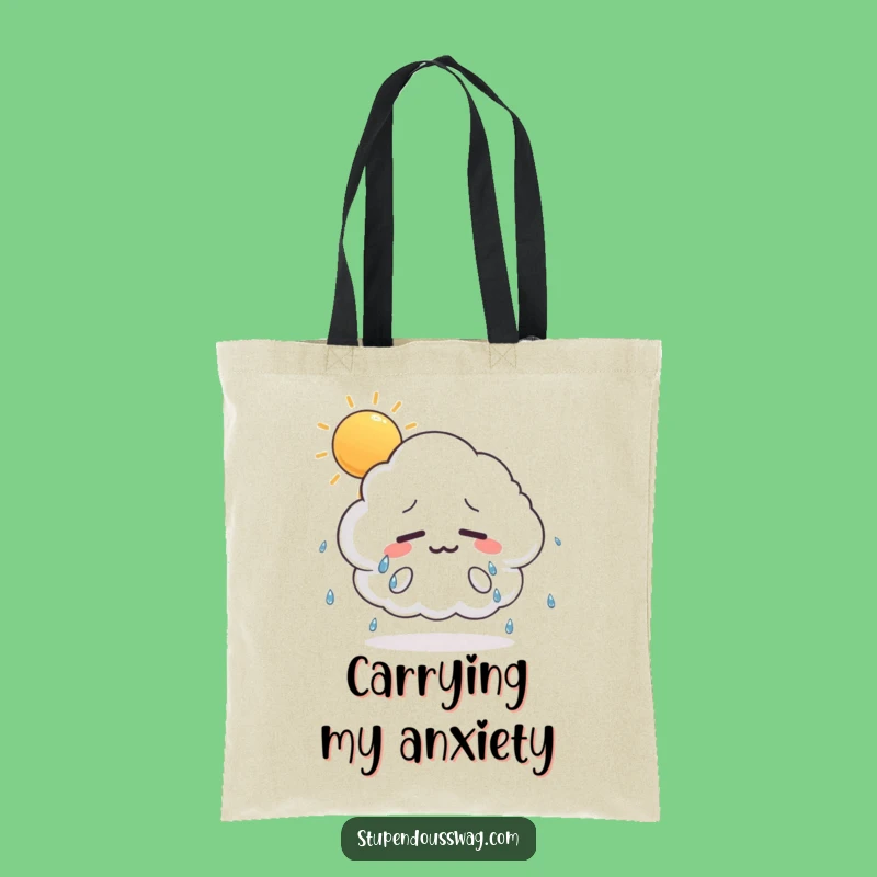 Funny Nervous Cloud Tote Bag: Carry Your Worries (and Stuff) in Style
