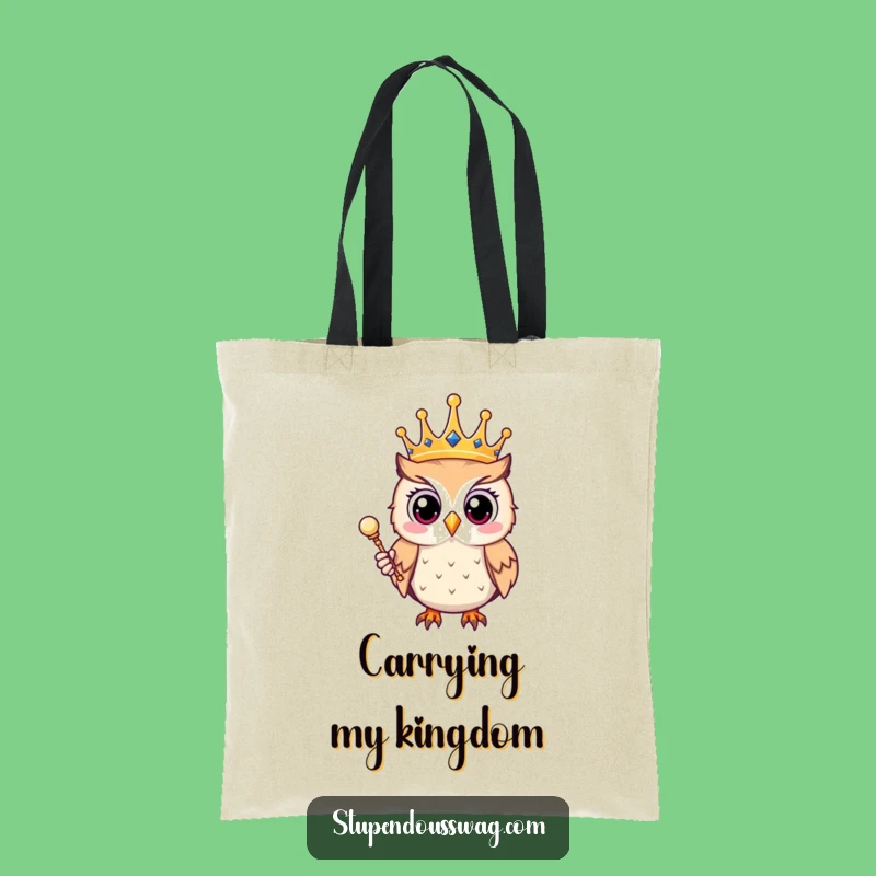 Funny Owl King Tote Bag - Royal & Whimsical Gift