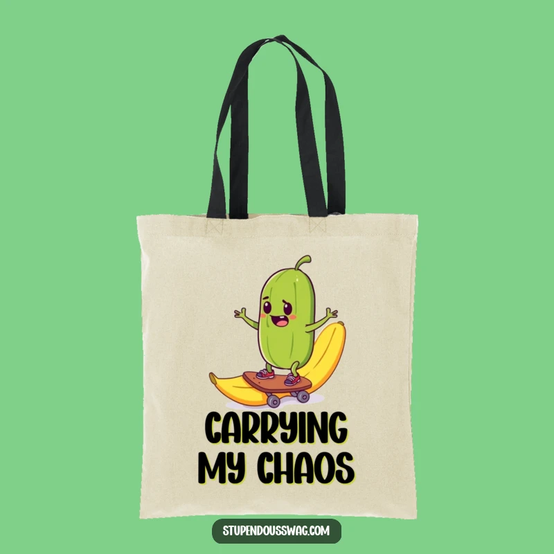 Funny Pickle Skateboard Tote Bag: Carry Your Extreme Dill-ight