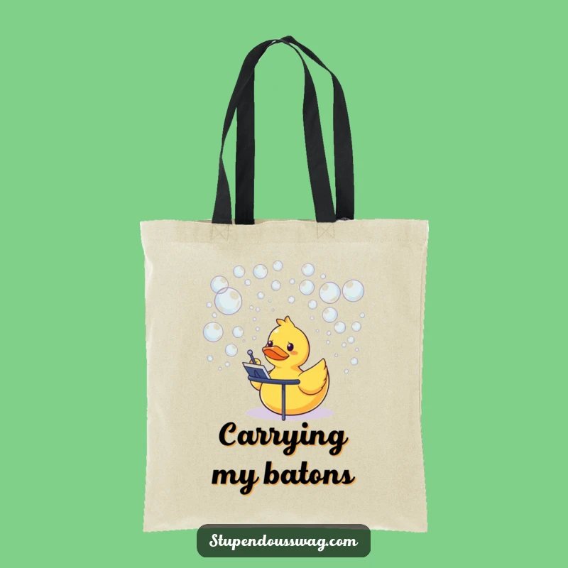 Funny Rubber Duck Conductor Tote Bag: Quirky Accessory