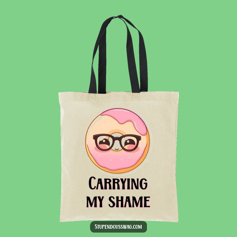 Funny Shy Donut Tote: Carry Your Sweetness Modestly!