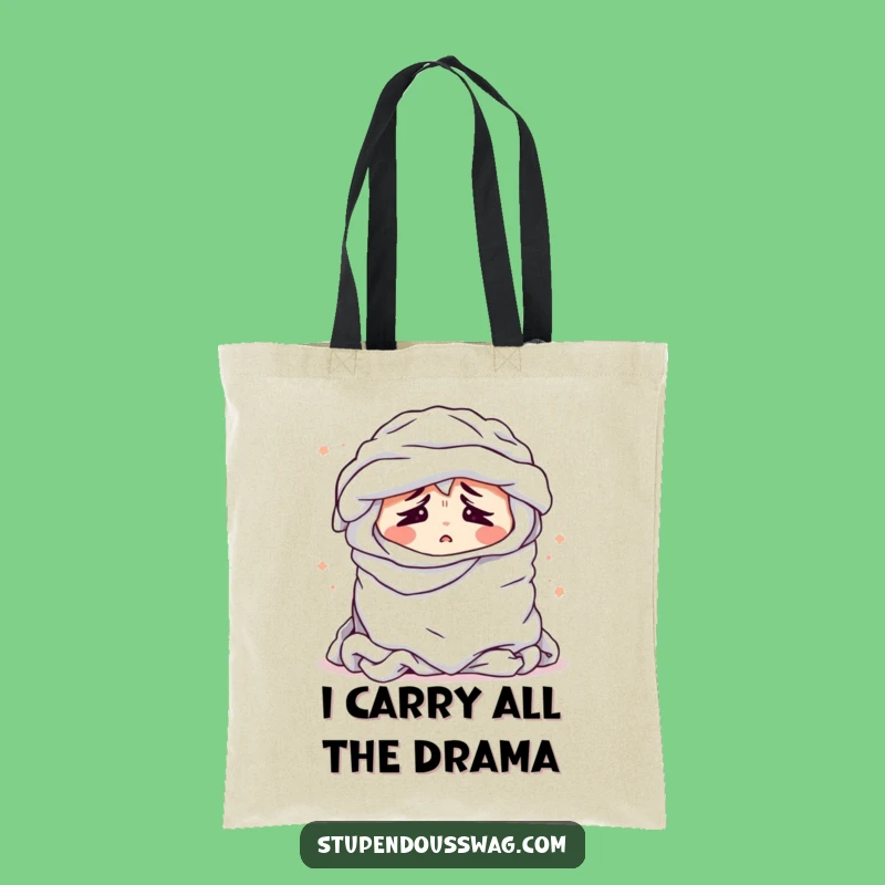 Funny Laundry Pile Tote Bag - Bewildered Sighing Clothes, Eco-Chic Humorous Gift