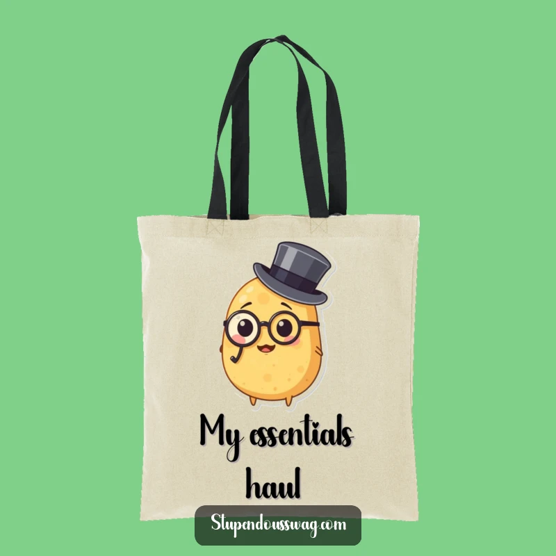 Funny Potato Monocle Tote Bag: Carry Your Essentials with Dapper Spud Style